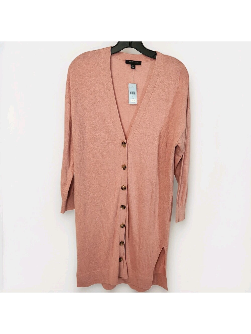 Ann Taylor Women's M Pink Maxi Long Cardigan Sweater Button Up NWT - Picture 2 of 8
